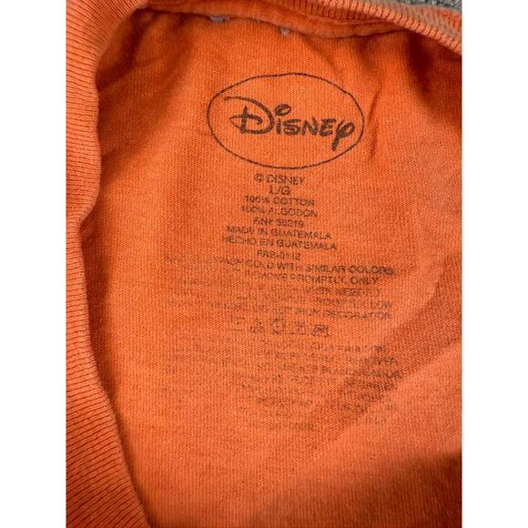 Disney T Shirt Men L Orange Mickey Mouse Graphic Short Sleeve Cotton Crewneck - Picture 4 of 10